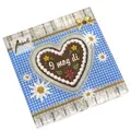 Produktbild: 20 Servietten I mog di kariert 3-lagig 33x33cm Herzerl Herz bayrisch Oktoberfest