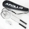Produktbild: Apollo Badminton Set Match Pro 400 - Badmintonschläger für Kinder und Erwachsene, besonders leichte Badminton Schläger mit Alu Rahmen, Federballschläger Set für Training, Sport und Spaß, mit Tasche