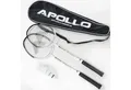 Produktbild: Apollo Badmintonschläger Badminton Set Match Pro 400 - 2x Badmintonschläger inkl. Bälle,Tasche, (mit Tasche, mit Bällen), Alu-Rahmen, verstärktes T-Stück, flexibler Schaft, Nylon-Bespannung