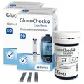 Produktbild: GlucoCheck Excellent - 100 Blutzuckerteststreifen zur Kontrolle des Blutzucker-Wertes - Anwendbar mit dem GlucoCheck Excellent Blutzuckermessgerät