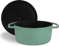 Produktbild: SPRINGLANE Cocotte mit Deckel - Gusseisen Topf Bräter Schmortopf Kochtopf Induktion - 24 cm rund, 4 l - Mint