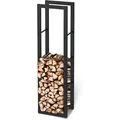Produktbild: holz4home® Kaminholzregal Metall Schwarz I Brennholzregal Holzlager Design Feuerholzregal, BxTxH:45x30x170 cm, (inkl. Handschuh) 45 cm x 170 cm x 30 cm
