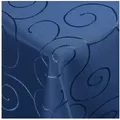 Produktbild: DecoHomeTextil Heimtextilmanufaktur Tischdecke Kringel Circle Tafeldecke Ornamente Damast Tischdecke blau Eckig 160 x 160 cm