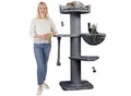 Produktbild: HAPPYPET Premium Kratzbaum Grosse Katzen Stabil 'Cooper' – 150 cm Großer Katzenbaum Grau