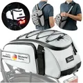 Produktbild: Valkental Gepäckträgertasche 3in1 Fahrradtasche Trunk Bag (mit Rucksackfunktion, und Tragegriff), wasserfest & reflektierend, 10L silberfarben Standard