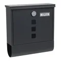 Produktbild: ARREGUI Chance E7005 Briefkasten aus Verzinktem Stahl mit Zeitungsrolle, Postkasten + Zeitungsbox, Größe M (DIN A4) Wandbriefkasten mit Zeitungsfach, Sichtfenstern, Namensschild, anthrazit grau