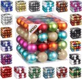 Produktbild: 64 Christbaumkugeln 6cm Kugelbox Kunststoff bruchfest // Dekokugeln Weihnachtskugeln Baumkugeln Baumschmuck Set Inge-Glas Plastik PVC 60mm (Mille-Fiori)