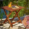 Produktbild: Casaria® Gartentisch Balkontisch Wetterfest Klappbar Holz 70x70cm 80kg Belastbarkeit Balkon Garten Terrasse Tisch Klapptisch Pflanztisch Akazie Braun