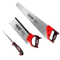 Produktbild: WALTER Sägen Set 3-tlg. bestehend aus Handsäge, Stichsäge & Rückensäge für robuste und präzise Sägearbeiten, ergonomischer geformter Griff für extra sicheren Halt, gehärtete und geschliffene Zähne