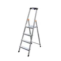 Produktbild: Stufen Stehleiter Krause Safety Aluminium 4 Stufen hoher Sicherheits-Bügel und große rutschsicherer Plattform 126320