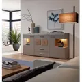 Produktbild: Innostyle Fun Plus II Sideboard inkl. LED-Beleuchtung Basalt/Eiche Altholz Grau/Braun - Braun