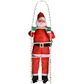 Produktbild: Monzana Weihnachtsfigur Weihnachtsmann auf Leiter, mit LED Beleuchtung, Kunststoff, 90cm