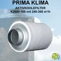 Produktbild: Prima Klima Aktivkohlefilter EcoLine K2600100 240 - 360 m³/h, 100 mm AKF Grow