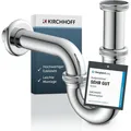 Produktbild: Siphon Waschbecken Waschtisch Röhrensiphon Edelstahl Chrom 1 1/4 Zoll