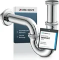 Produktbild: KIRCHHOFF Siphon Waschbecken, Siphon aus hochwertigem Edelstahl, Ablaufgarnitur