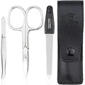 Produktbild: marQus Nagelschere und Pinzetten Set 3 teilig - mit Feile aus Solingen, das praktische Nagelpflegeset für alle Fälle und Taschen, Reise Maniküre Nageletui