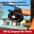 Produktbild: Starker Saugheber Vakuumheber mit Pumpe & Manometer 200 kg