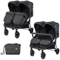Produktbild: Lorelli Geschwisterkinderwagen, Schwarz, Metall, 88x105x76 cm, unisex, Baby on Tour, Kinderwagen, Geschwisterwagen & Zwillingswagen