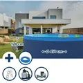Produktbild: Stahlwandpool Set (5-teilig) Rund 450x120 Cm, Stahl 0,4 Mm Anthrazit, Folie 0,3 Mm Blau, Overlap
