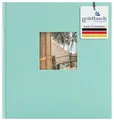Produktbild: goldbuch 27 507 Bella Vista Fotoalbum mit Bildausschnitt Aqua, Erinnerungsalbum im Format 30 x 31 cm, Foto Album 60 weiße Seiten mit Pergamin-Trennblättern, Fotobuch mit Leineneinband, Karibikblau