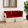 Produktbild: Garten-palettensofa 2-sitzer Mit Kissen Fichtenholz - Vidaxl