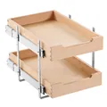 Produktbild: VEVOR ausziehbarer 2-stufiger Schrank-Organizer Schrankschublade Regal (315 x 533 x 76 mm) mit sanftem Schließmechanismus, Holz-Schiebeschublade Unter- und Seitenmontage, für Küche Badezimmer