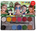 Produktbild: Eulenspiegel 212226 - Metall-Palette Karneval der Tiere, 12 Farben Profi-Aqua Schminke, 2 Profi-Pinsel, 3 Schwammpads