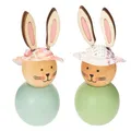 Produktbild: Osterhasen Holzfiguren Deko Frühling Tischdekoration Vintage Stil, 8 Stück