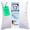Produktbild: Luxusfeder Sofakissen 45x45 cm Feder Füllung 500g - Bezug 100% Baumwolle - Federkissen - Kissenfüllung - Kisseninlett - Innenkissen - Öko-Tex