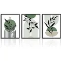 Produktbild: Salbei Grün Boho Wandbilder Minimalistische Geometrische Leinwand