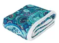 Produktbild: HOME DREAM farbbrillante Paisley Kuscheldecke Decke Tagesdecke Wohndecke Sofadecke Sherpadecke 150x200 cm (Grün)