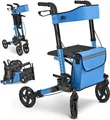 Produktbild: Juskys Rollator Vital faltbar, leicht, höhenverstellbar - Sitz, Tasche - Petrol