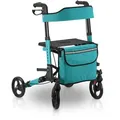 Produktbild: ROLLATOR Vital petrol klappbar mit Sitzfläche & Einkaufstasche