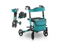 Produktbild: Juskys Rollator Vital faltbar, leicht & höhenverstellbar aus Aluminium bis 130 kg mit Sitz Petrol