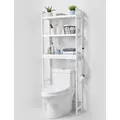 Produktbild: VEVOR Aufbewahrung über der Toilette, 3-stufiger verstellbarer Badezimmer-Organizer über der Toilette, Aufbewahrungsregal aus Bambus mit 3 Haken, freistehend, einfach zu montieren