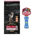 Produktbild: PURINA PRO PLAN Medium Puppy Sensitive Skin OPTIDERMA 12kg + Gummiknochen GRATIS!