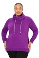 Produktbild: Ulla Popken Damen große Größen bis 72, Basic T-Shirt, Oberteil, Regular Fit, Rundhalsausschnitt, Halbarm, Dunkles violett 46+ 486910835-46+
