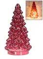Produktbild: Levandeo® LED Dekoobjekt, LED Weihnachtsbaum Rot H20cm Glas Weihnachtsdeko Beleuchtung