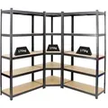 Produktbild: PROREGAL Mega Deal 1x Eckregal & 2x Schwerlastregal Ragnar Fachlast 175 kg Schwarz