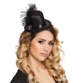Produktbild: Haarzubehör Juliette schwarz Mini Zylinder Hut mit Feder Blume elegant Partyhut