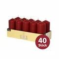 Produktbild: PAPSTAR Stumpenkerzen - Bordeaux, 40er Pack (4x10 Kerzen)