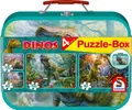 Produktbild: Dinos, Puzzle-Box, 2 x 60, 2  x100 Teile im Metallkoffer,