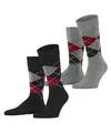 Produktbild: Burlington Herren Socken Everyday Argyle M So Baumwolle gemustert 2 Paar, Grau Oil Melange 3986, 40-46
