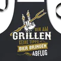 Produktbild: YORA Grillschürze für Männer lustig - Vatertagsgeschenk - Bin am Grillen - Kochschürze Inkl. personalisierbarer Urkunde - lustige Geschenke zum Vatertag (Bin am Grillen) (R'n'R)