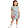 Produktbild: United Labels® A-Linien-Kleid Peppa Wutz - Happy - Fahrrad und Drachen grün 122-128