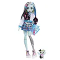 Produktbild: Monster High Frankie Puppe, Elektrisierende Mode, Voltageous College-Jacke, gruseliges Zubehör, flexibler Körper, für Kinder ab 4 Jahren, HHK53
