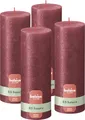 Produktbild: Bolsius Rustik Stumpenkerzen - Shimmer Rot - Set 4 Stück - Dekorative kerzen - Brenndauer 60 Stunden - Unparfümierte - Enthält Natürliches Pflanzenwachs - Ohne Palmöl - 19 x 7 cm