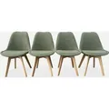 Produktbild: sweeek - 4er-Set skandinavische Stühle mit Holzbeinen - Seladon Grün