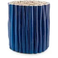 Produktbild: Beistelltisch Guadalupe aus Teakholz, massives Design, rund, blau, Ø 38 cm, für Indoor