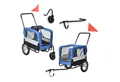 Produktbild: pro.tec Fahrradhundeanhänger, 2 in 1 Transportanhänger Lastenanhänger Jogger 143x67x96 cm Blau